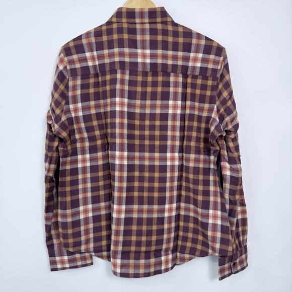 Pact Mila Flannel Shirt Womens Size L Maroon Plaid Organic Cotton NWT - Picture 2 of 7